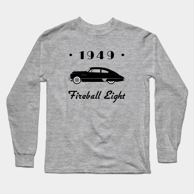 1949 Fireball Eight - basic black Long Sleeve T-Shirt by Ginger Bobby